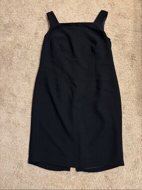 Jessica Howard Black Square-Neck Midi Sheath Dress